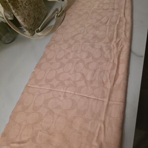 Coach Light Pink Signature Pattern Scarf
